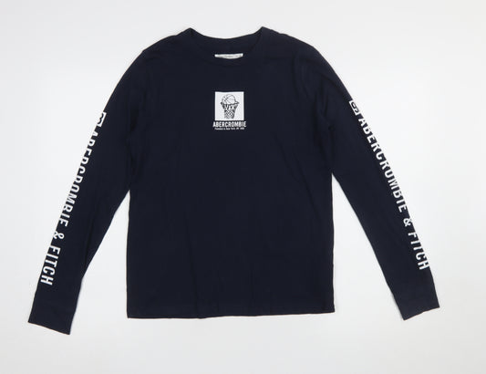 Abercrombie Kids Boys Blue Long Sleeve Graphic T-Shirt 13-14 Years