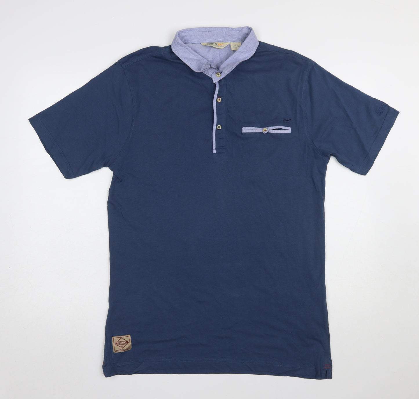 Regatta Men's Blue Cotton Polo Shirt L Short Sleeve Outdoor Casual
