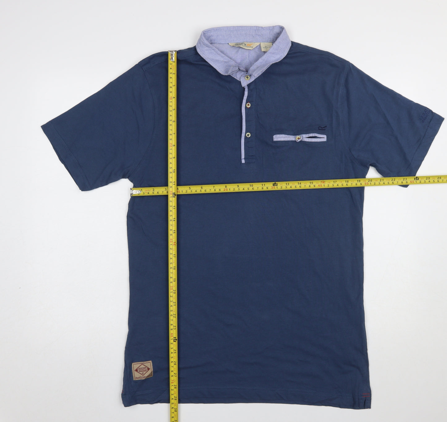 Regatta Men's Blue Cotton Polo Shirt L Short Sleeve Outdoor Casual