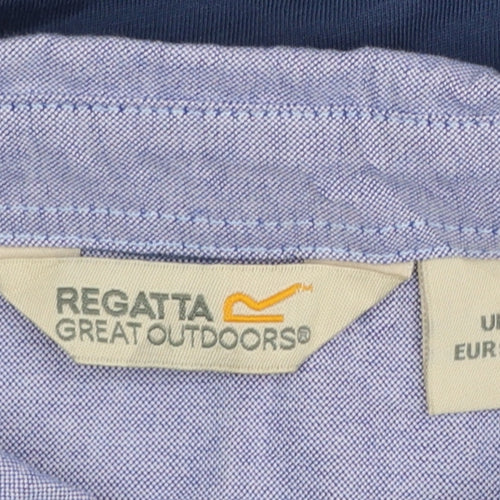 Regatta Men's Blue Cotton Polo Shirt L Short Sleeve Outdoor Casual