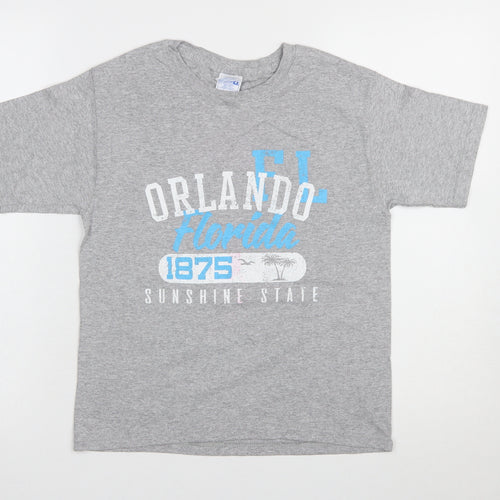 Yazbek Teens Grey Orlando Florida Graphic T-Shirt Size S