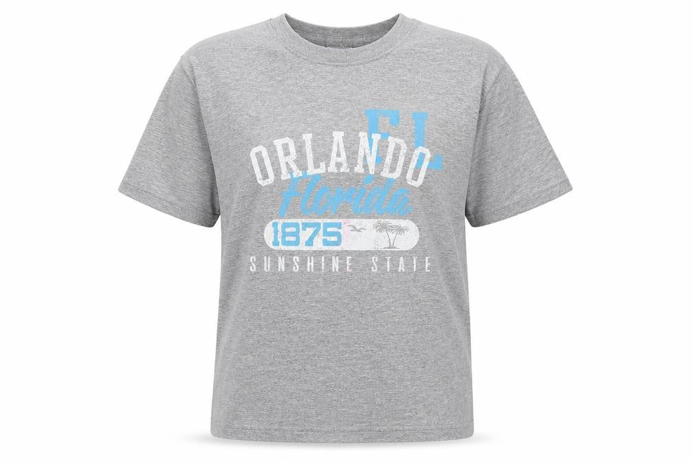 Yazbek Teens Grey Orlando Florida Graphic T-Shirt Size S