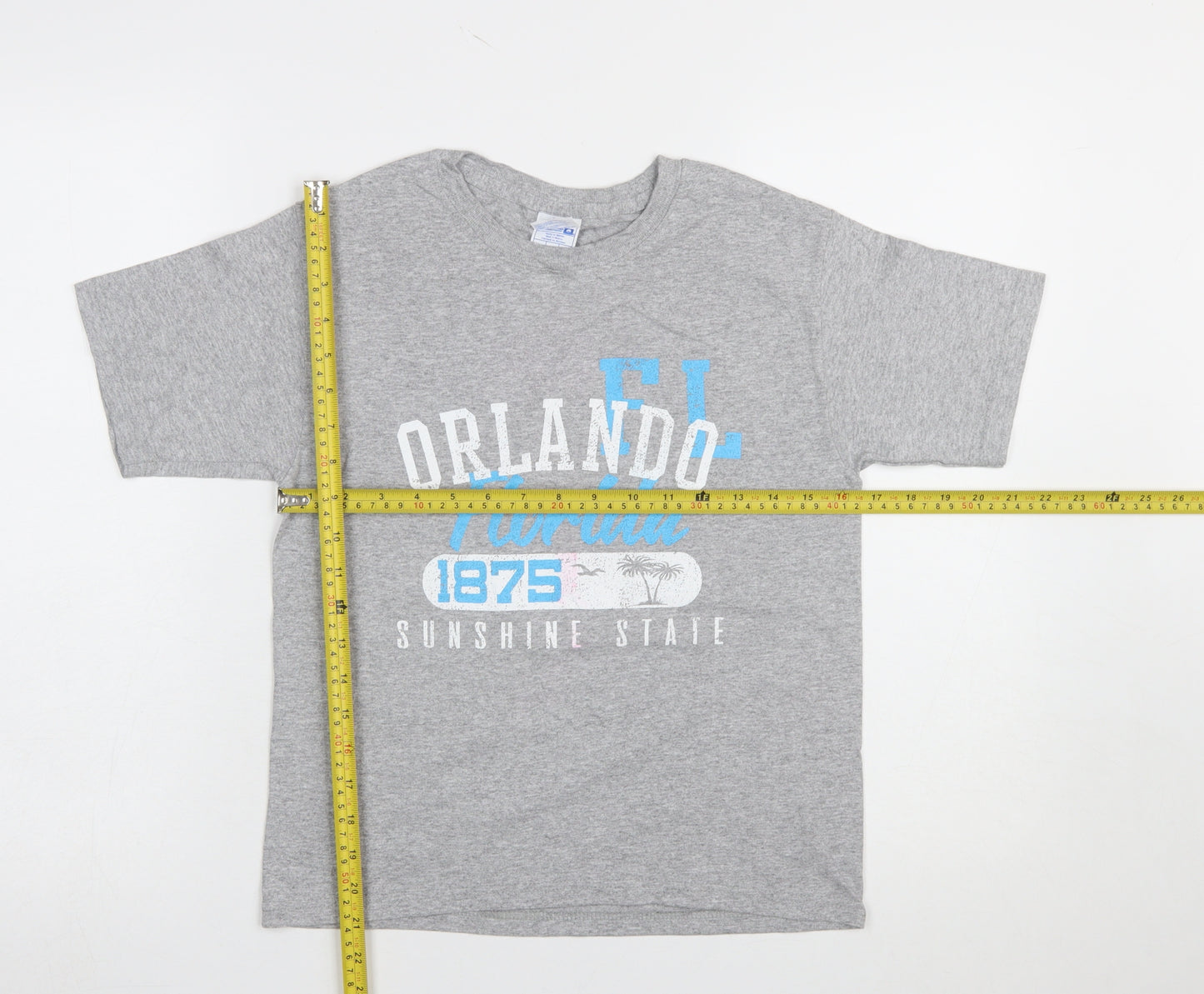 Yazbek Teens Grey Orlando Florida Graphic T-Shirt Size S
