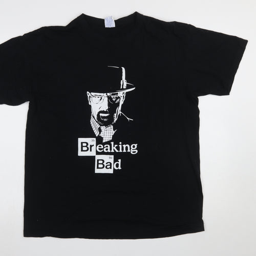 JHK Men’s Black Breaking Bad Graphic Cotton T-Shirt Size S