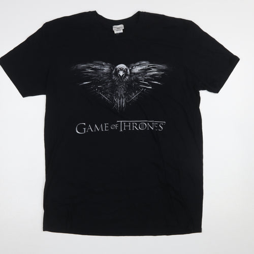 Gildan Men’s Black Game of Thrones Graphic Cotton T-Shirt Size L