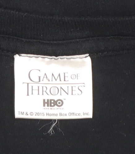 Gildan Men’s Black Game of Thrones Graphic Cotton T-Shirt Size L