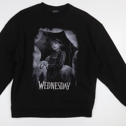 Primark Wednesday Addams Black XS Women's Graphic Sweatshirt