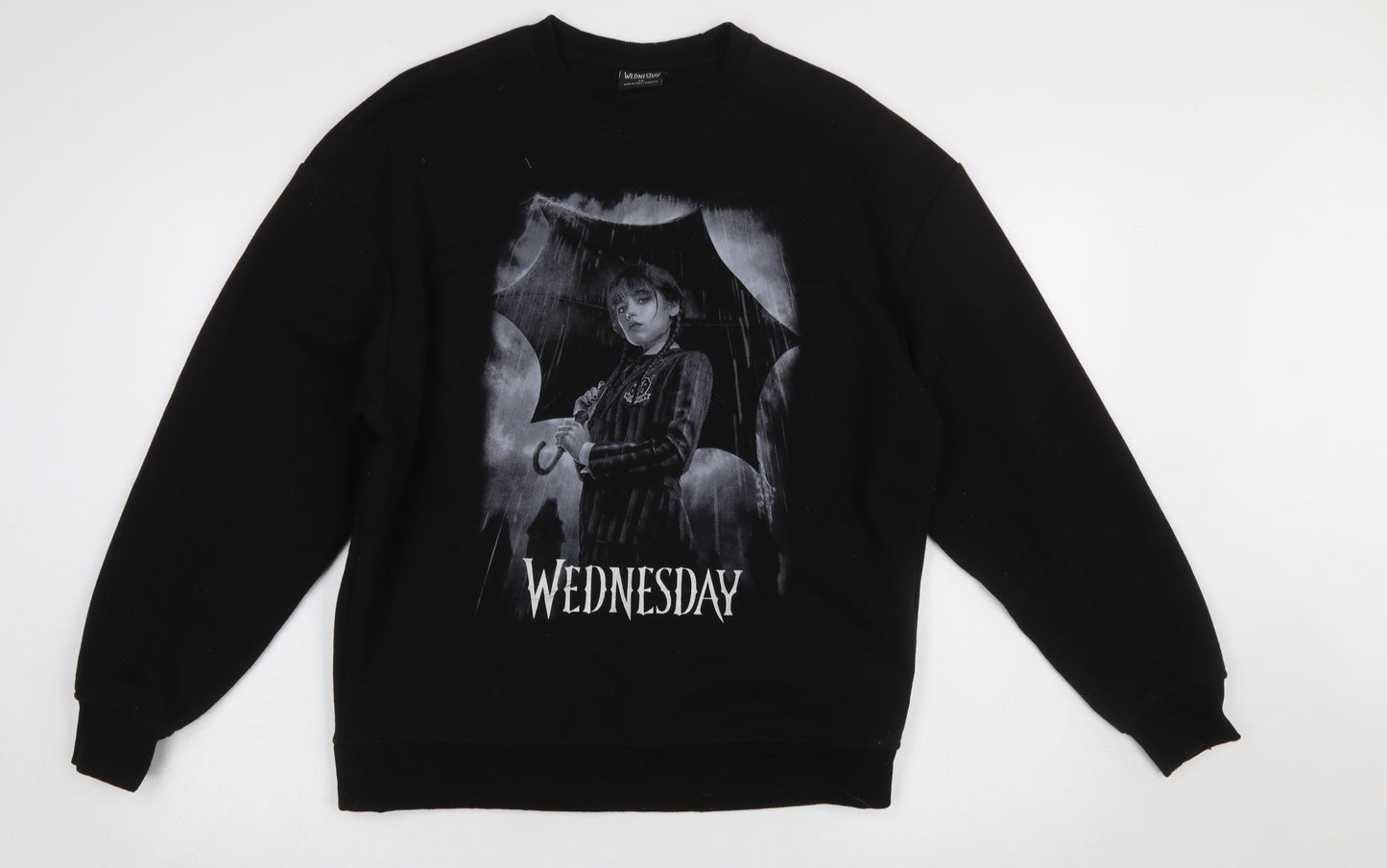 Primark Wednesday Addams Black XS Women's Graphic Sweatshirt