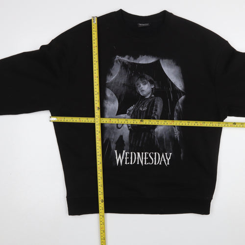 Primark Wednesday Addams Black XS Women's Graphic Sweatshirt