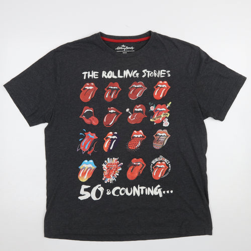Dunnes Stores Rolling Stones Black Graphic T-Shirt Unisex M