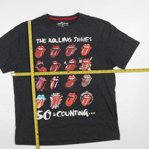 Dunnes Stores Rolling Stones Black Graphic T-Shirt Unisex M