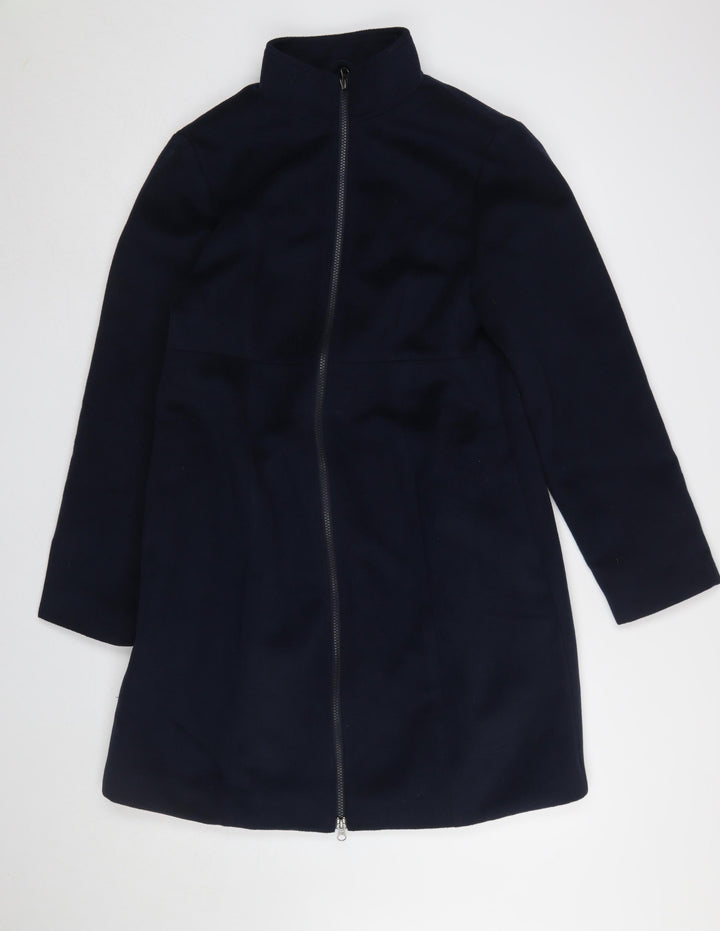 JoJo Maman Bébé Women's Blue Mid-Length Zip Coat UK 16