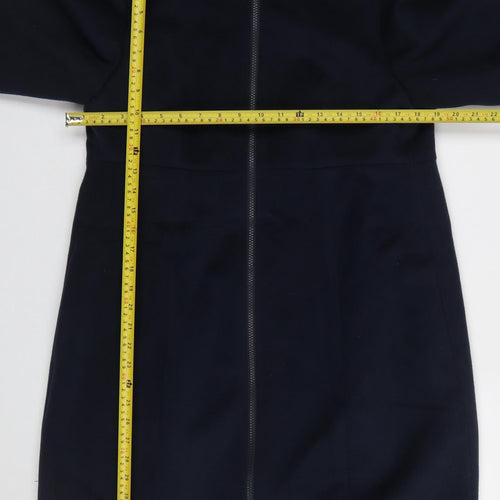 JoJo Maman Bébé Women's Blue Mid-Length Zip Coat UK 16