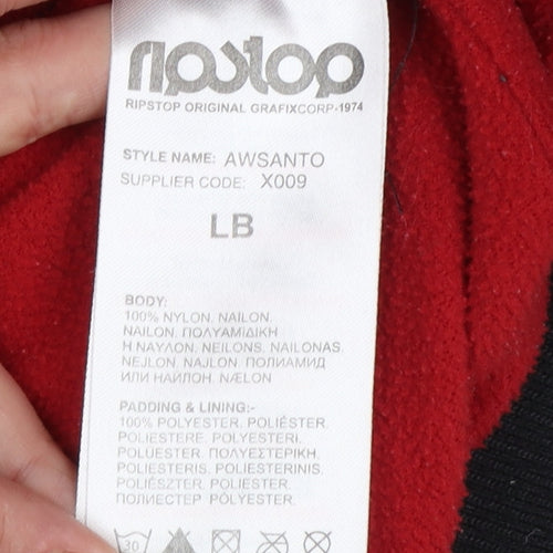 Ripstop Boys Black Hooded Puffer Jacket Size 12-13 Years Winter Coat