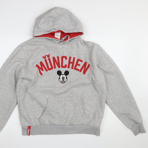 Disney Women Grey München Mickey Mouse Hoodie Size 14