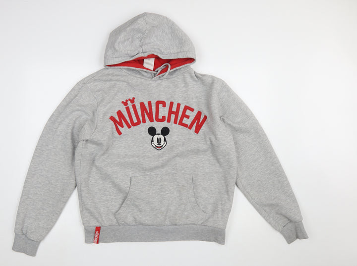 Disney Women Grey München Mickey Mouse Hoodie Size 14