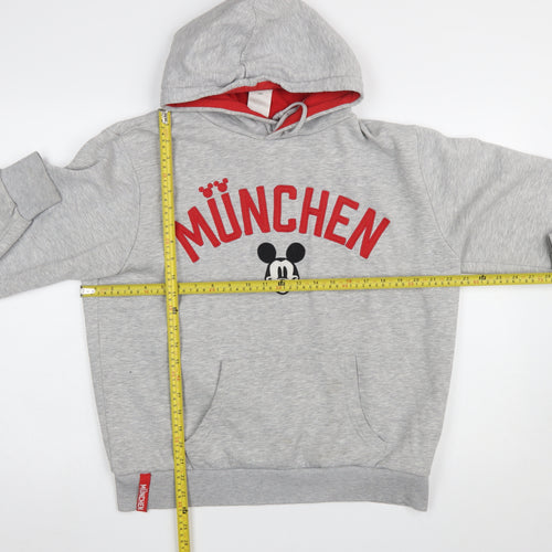 Disney Women Grey München Mickey Mouse Hoodie Size 14