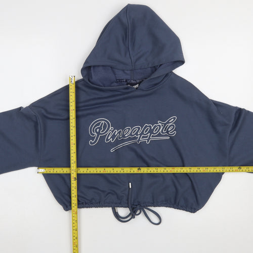 Pineapple Dance Studios Women's Blue Cropped Pullover Hoodie Size S