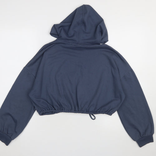 Pineapple Dance Studios Women's Blue Cropped Pullover Hoodie Size S