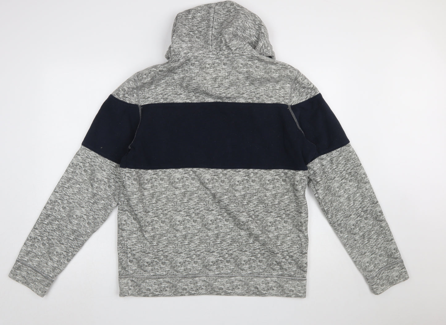 Hollister Men's Grey Pullover Hoodie L Fleece Logo Hooded Sweatshirt