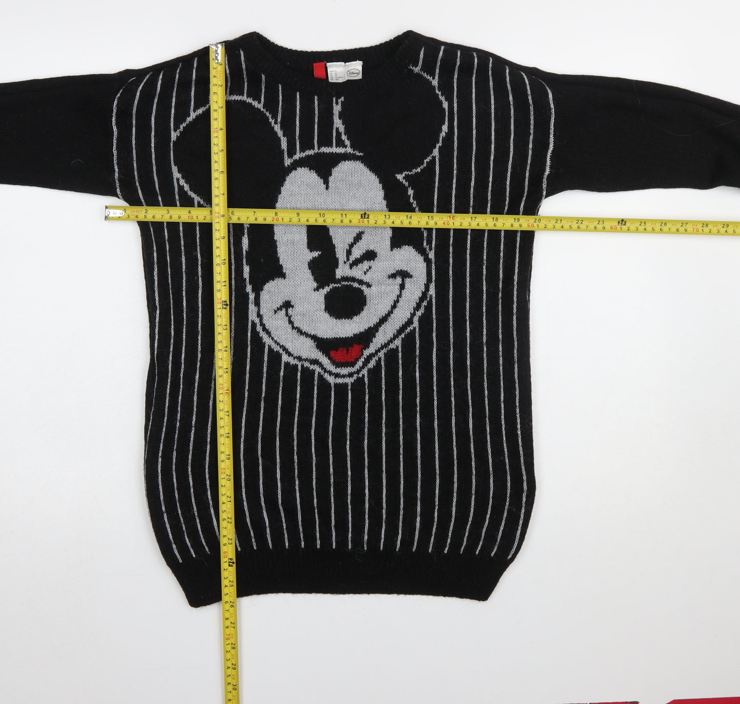 Disney Womens Black XS Mickey Mouse Knitted Pullover Jumper