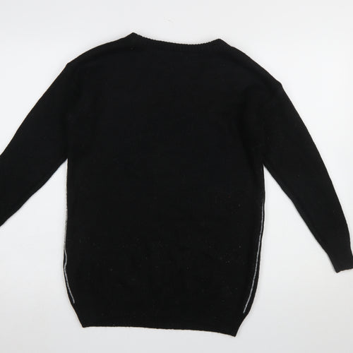 Disney Womens Black XS Mickey Mouse Knitted Pullover Jumper