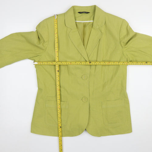 Classic Womens Green Linen Blend Blazer Size 18 Tailored Jacket