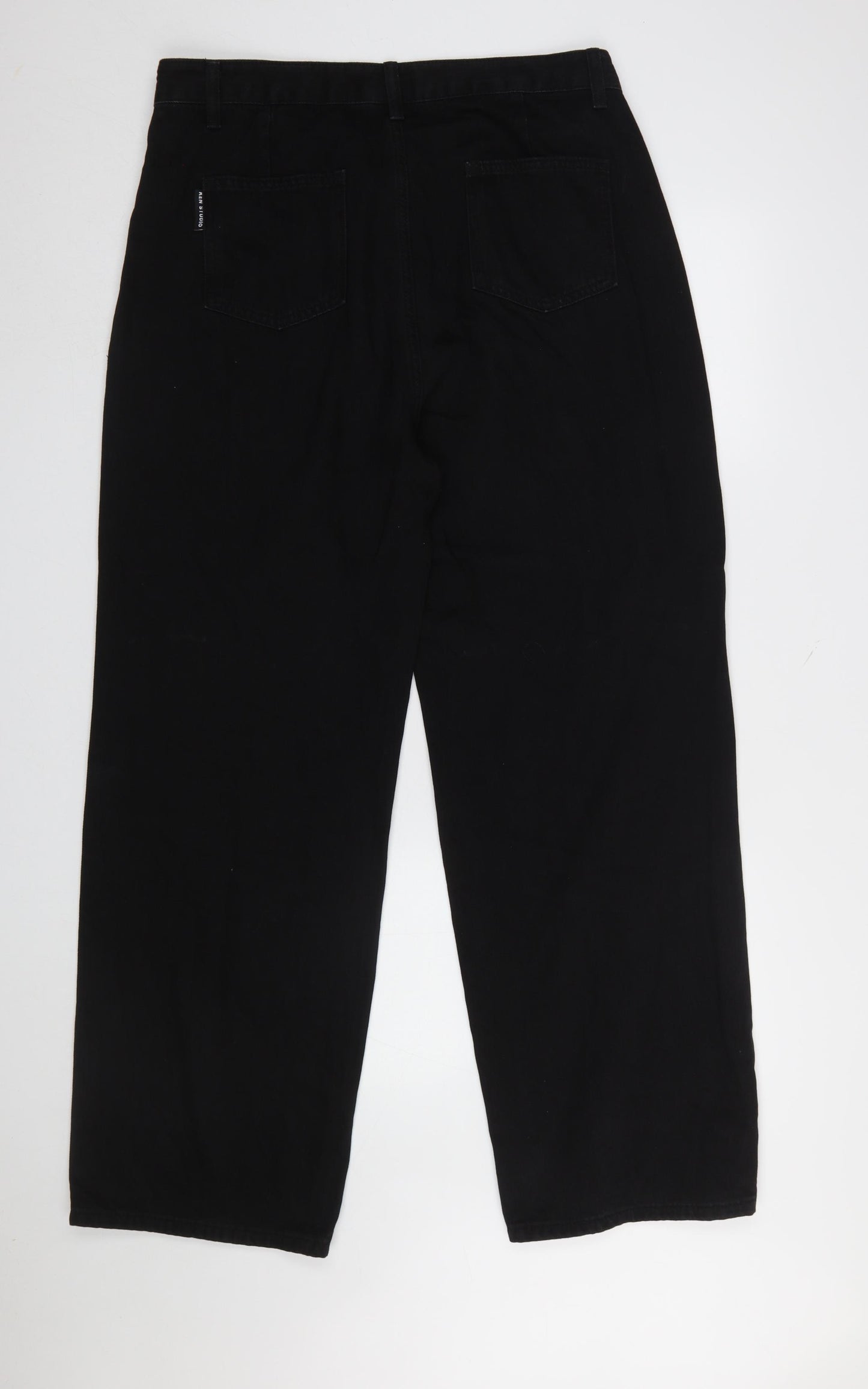 Ken Studio Women Black XL Wide-Leg Jeans Classic High Rise