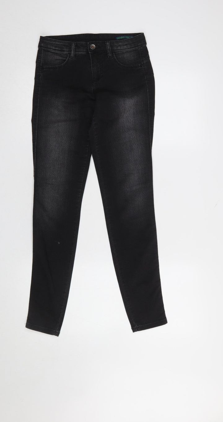 Benetton Women's Black Skinny Denim Jeans Size 25 Slim Fit