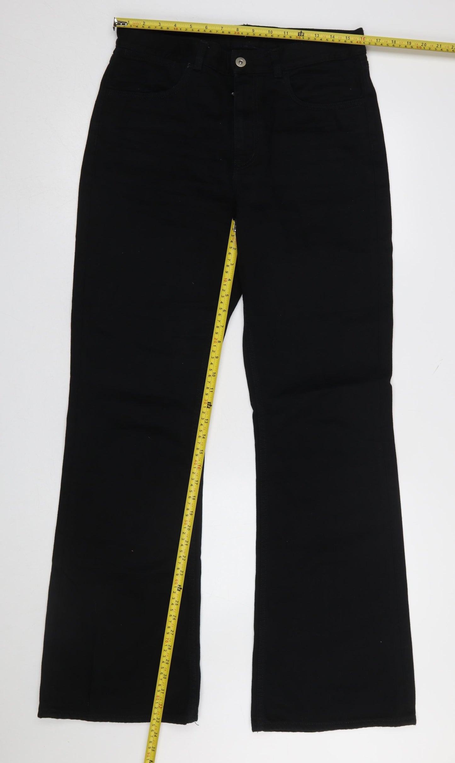 COS Women Black Low Rise Relaxed Flared Jeans Size 31
