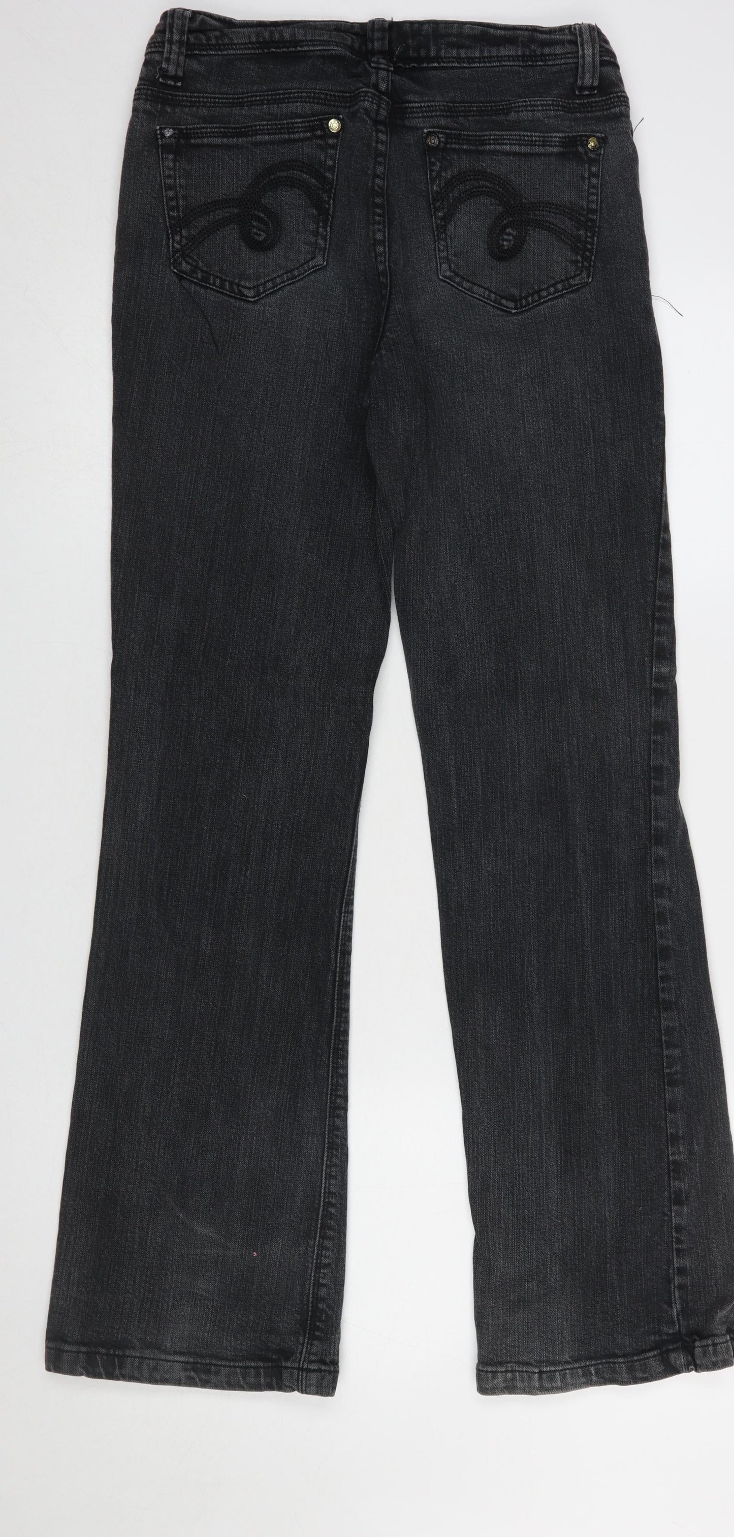 Hula Women's Black Bootcut Regular Fit Stretch Jeans Size 10