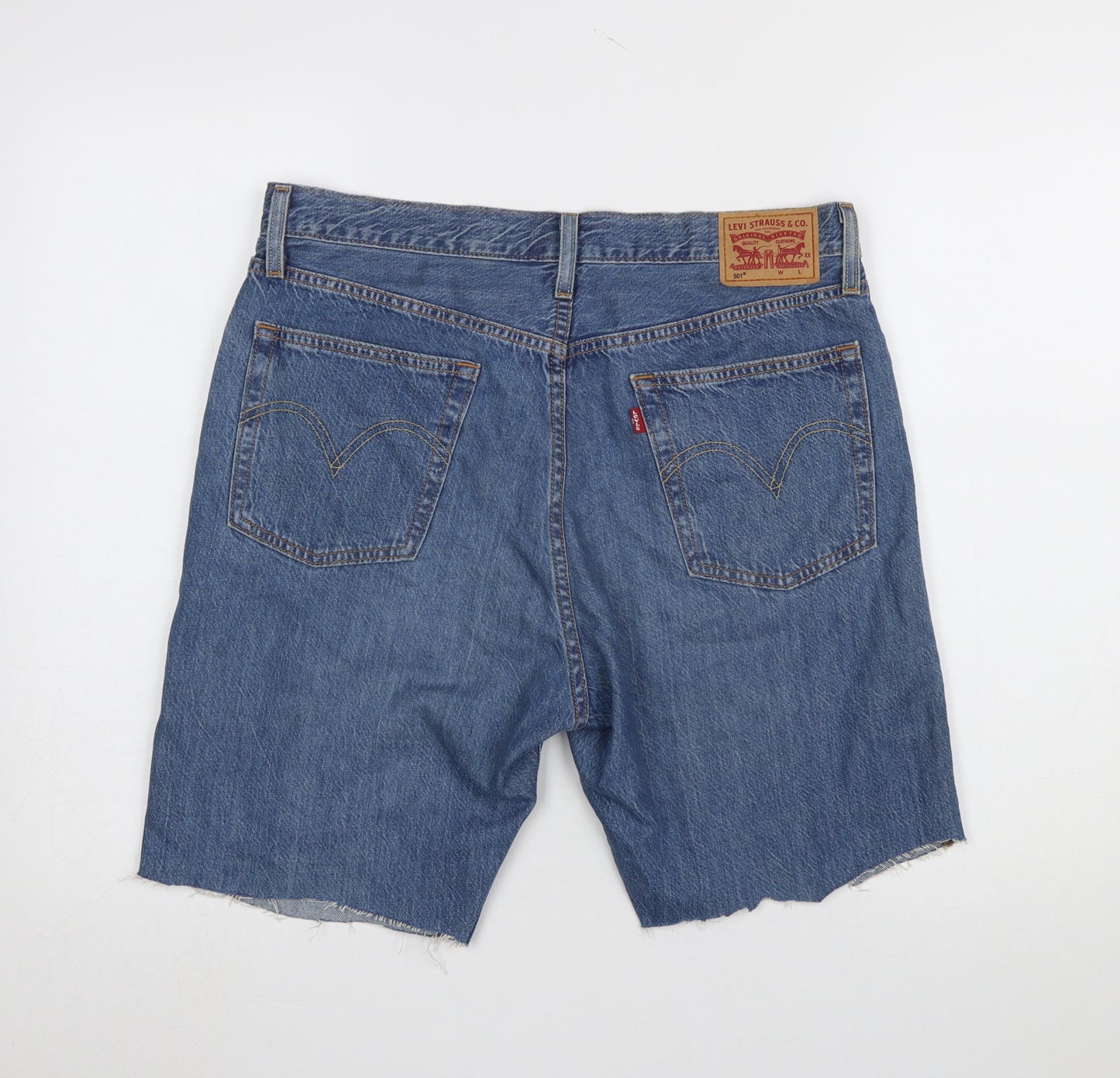 Levi’s 501 Men’s Blue Denim Distressed Shorts Size 30 Regular