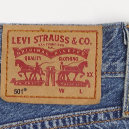 Levi’s 501 Men’s Blue Denim Distressed Shorts Size 30 Regular