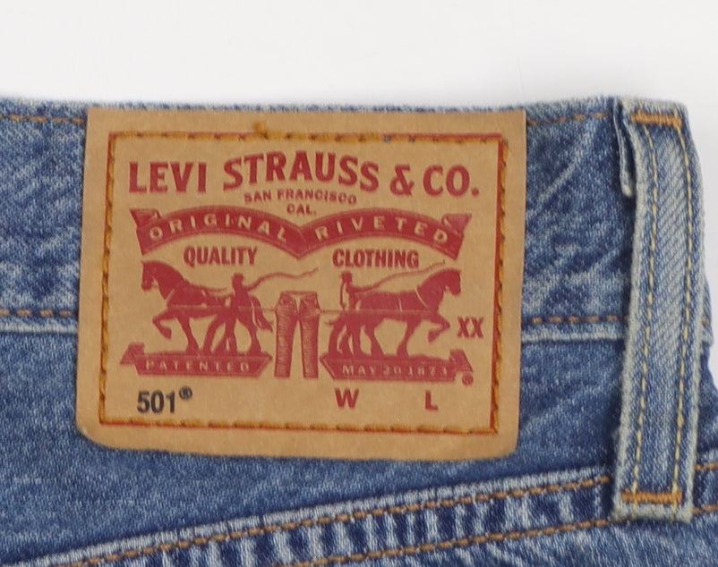 Levi’s 501 Men’s Blue Denim Distressed Shorts Size 30 Regular