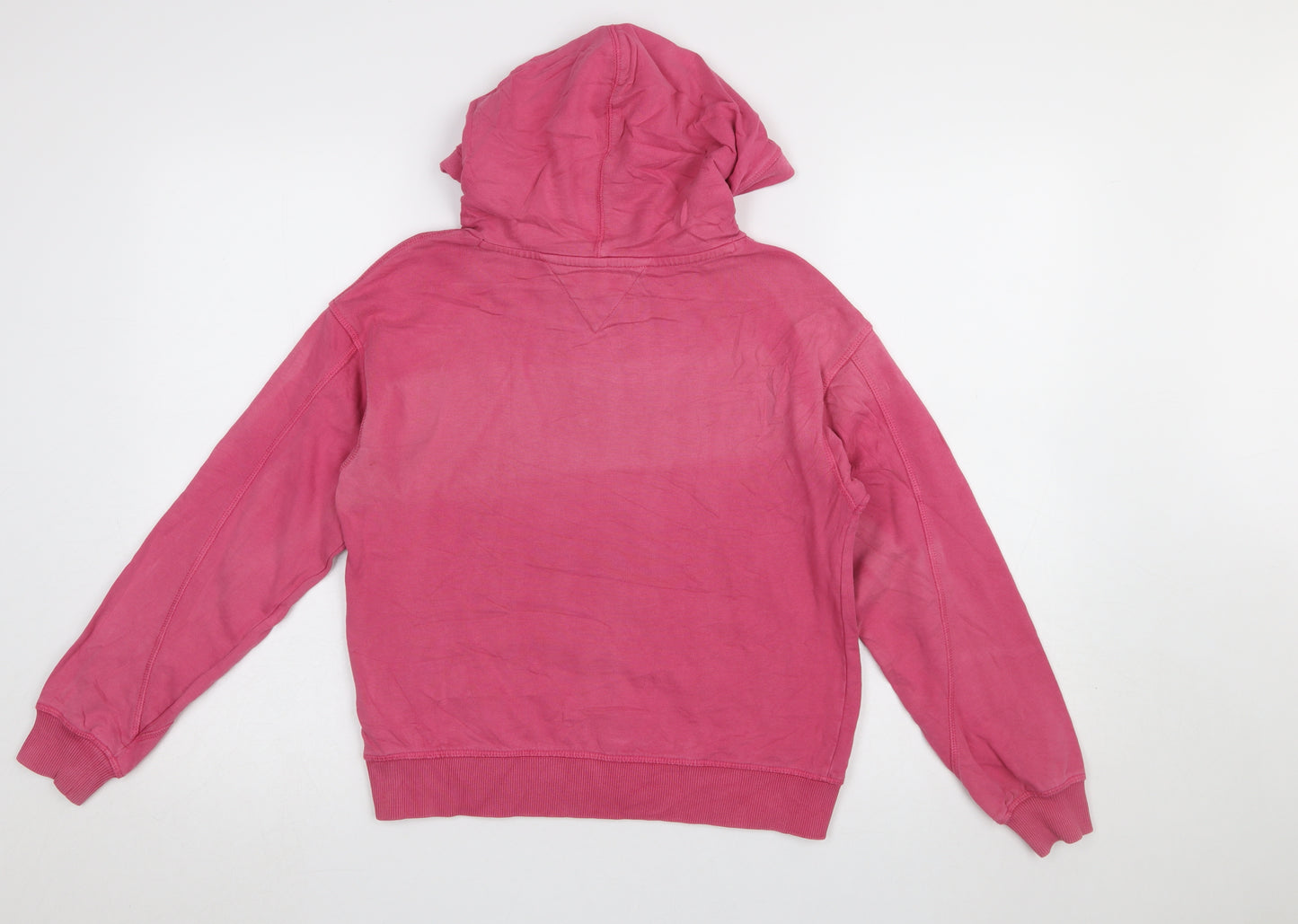 Tommy Hilfiger Girls Pink Logo Pullover Hoodie Size 164 (UK 12)