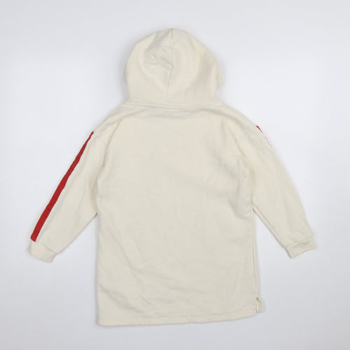 Zara Girls Ivory Snoopy Peanuts Pullover Hoodie 8 Years College Print