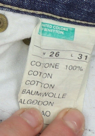 United Colors of Benetton Womens Blue Straight Jeans W26 L31