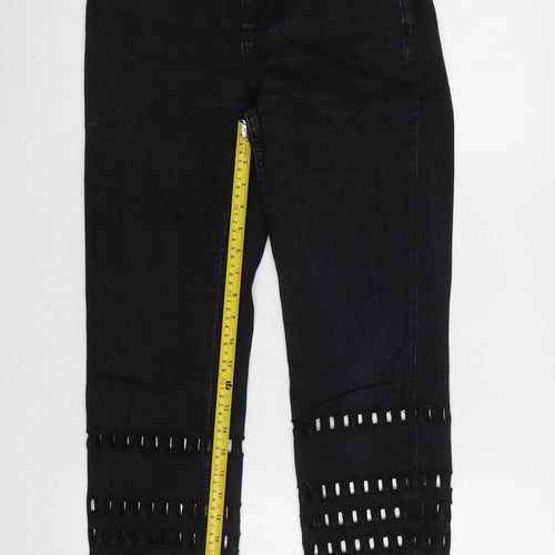 Topshop Moto Black Cropped High Rise Jeans Women's Size 8 W26 L30