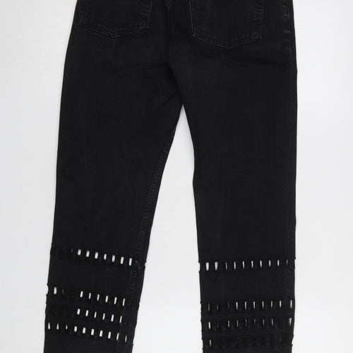 Topshop Moto Black Cropped High Rise Jeans Women's Size 8 W26 L30