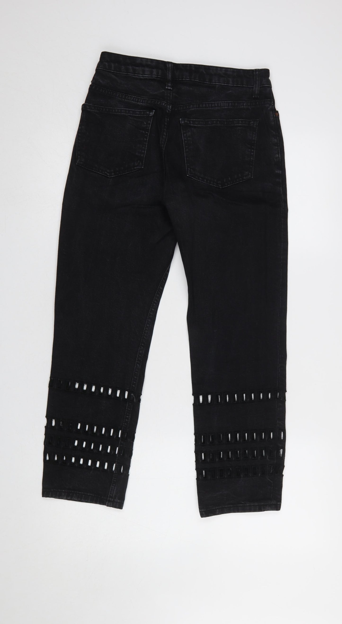 Topshop Moto Black Cropped High Rise Jeans Women's Size 8 W26 L30