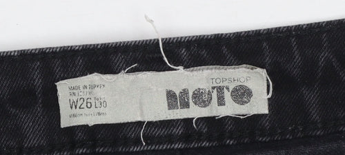 Topshop Moto Black Cropped High Rise Jeans Women's Size 8 W26 L30