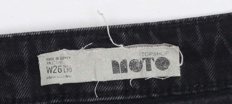 Topshop Moto Black Cropped High Rise Jeans Women's Size 8 W26 L30