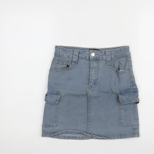 PrettyLittleThing Women’s Blue Cargo Denim Short Skirt UK 8