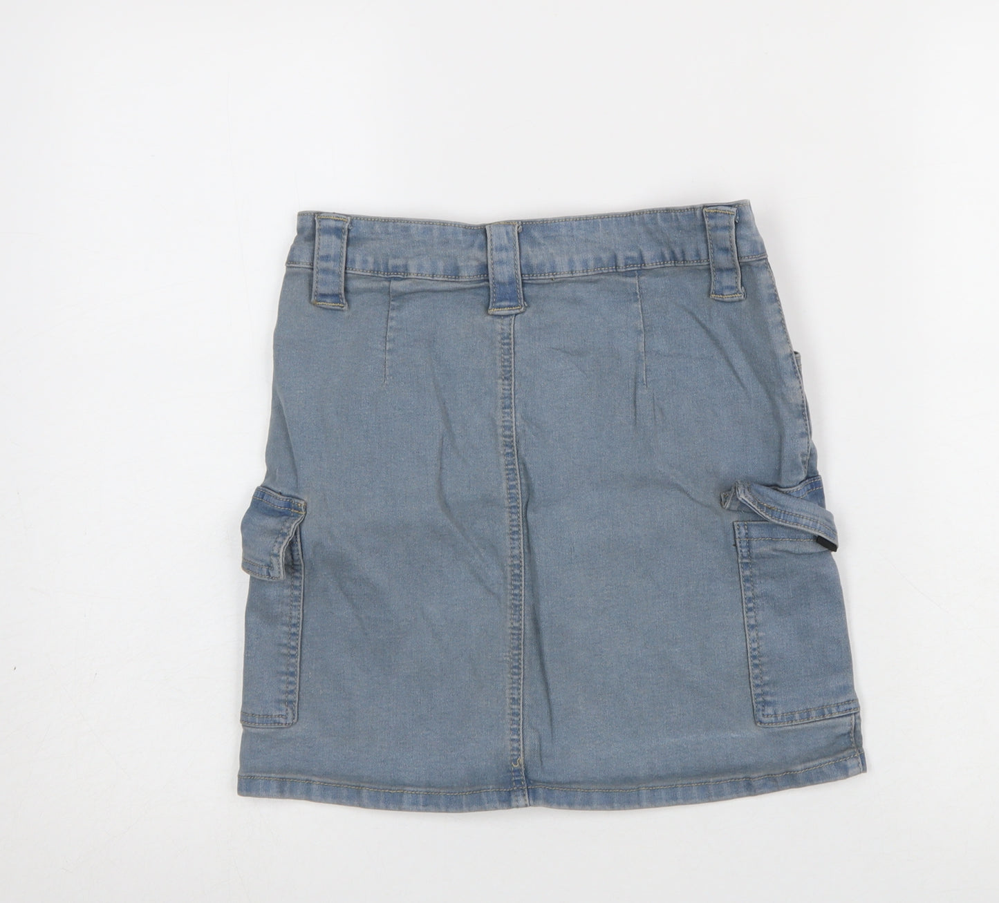 PrettyLittleThing Women’s Blue Cargo Denim Short Skirt UK 8