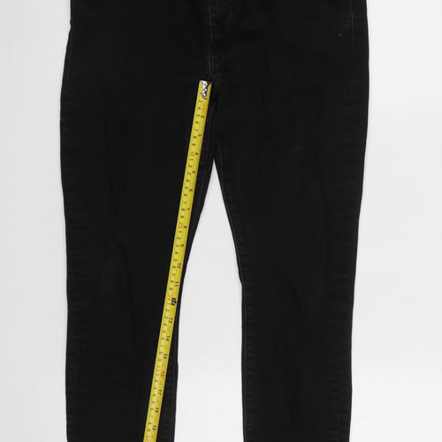 Levi's Premium Women's Black Skinny Jeans Size 14 Mid Rise Stretch Denim