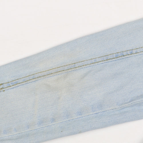 Mango Women Blue XS Denim Basic Jacket Buttoned Cotton