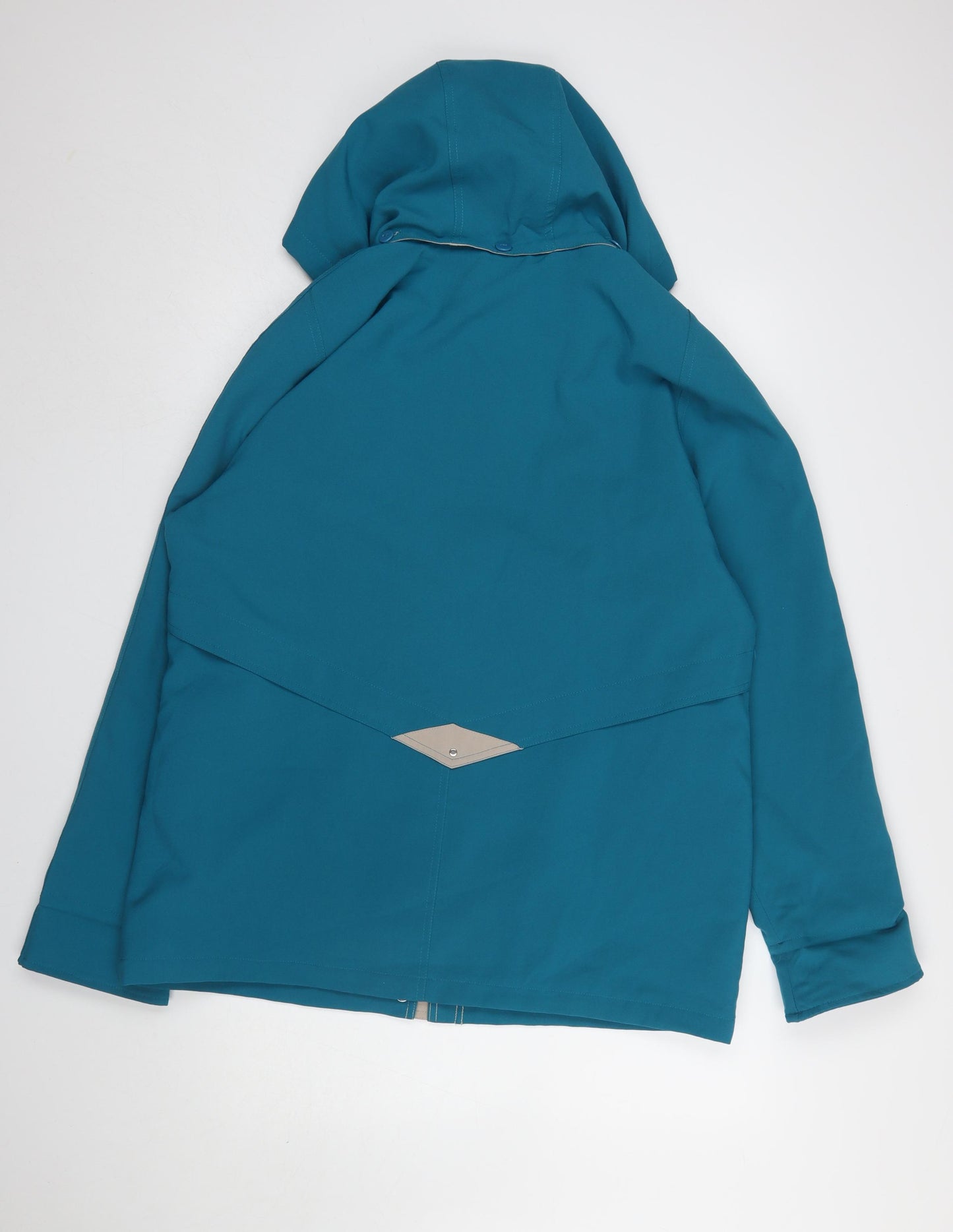 Finesse Women’s Blue Hooded Rain Coat Jacket Size 16