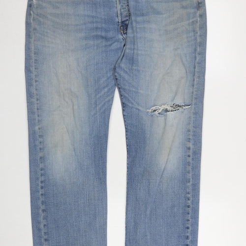 Levi’s Premium Men’s Blue Distressed Straight Jeans W38 L30