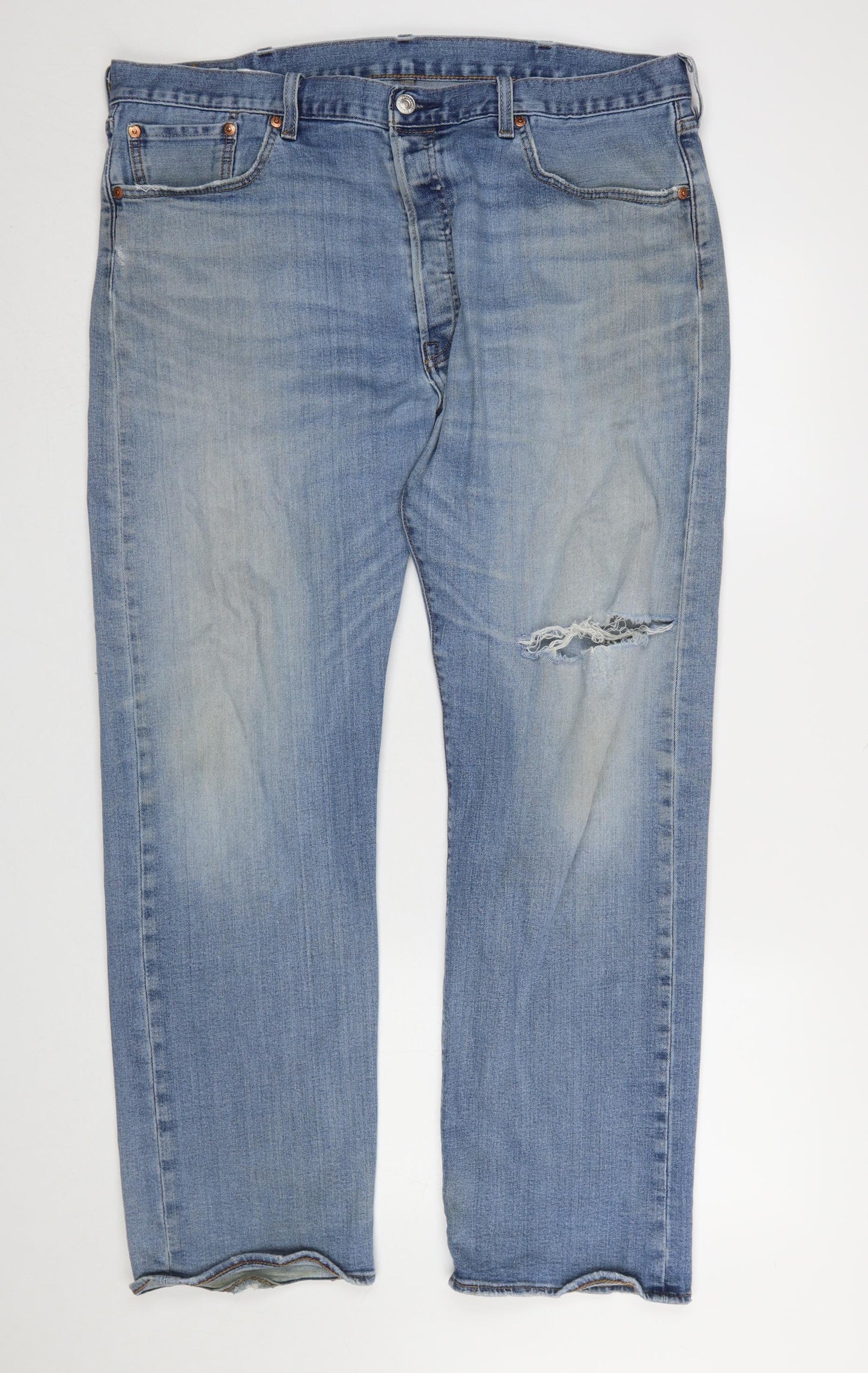 Levi’s Premium Men’s Blue Distressed Straight Jeans W38 L30