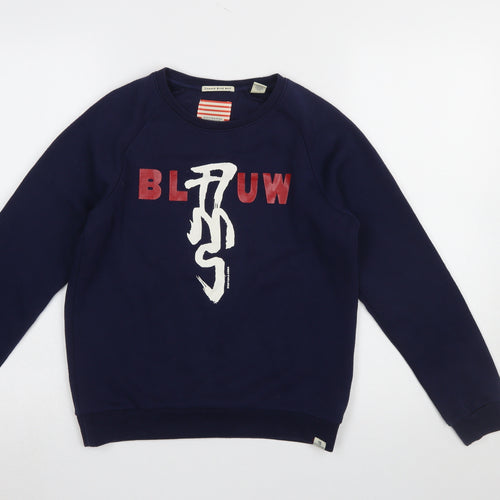 Scotch & Soda Girls Blue Logo Pullover Sweatshirt Size 12 Years